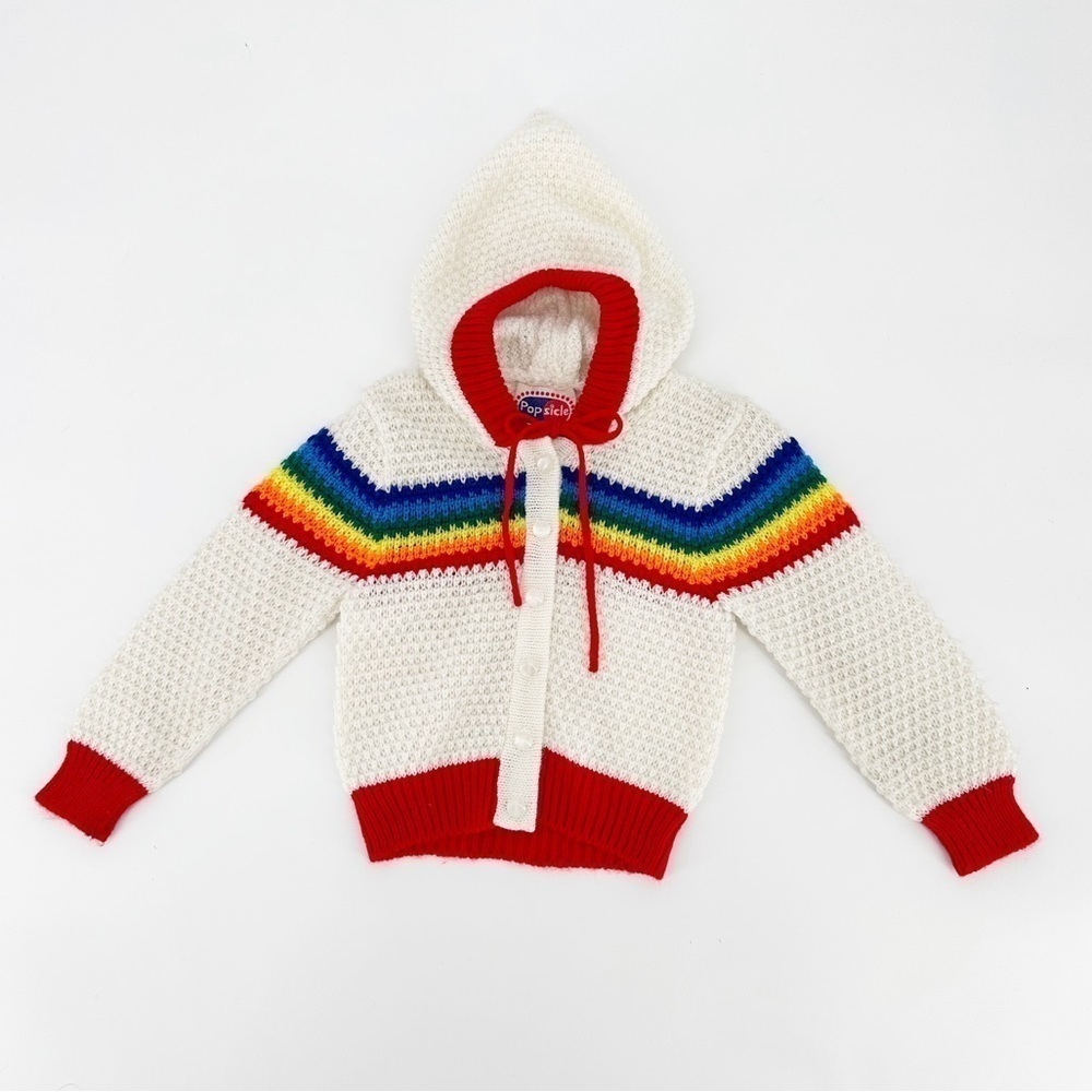 Vintage POPSICLE Brand Rainbow Hooded Sweater